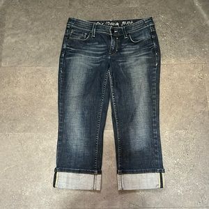 Esprit 94107 Denim Capris Pant, Cuffs on legs, size 8, Blue